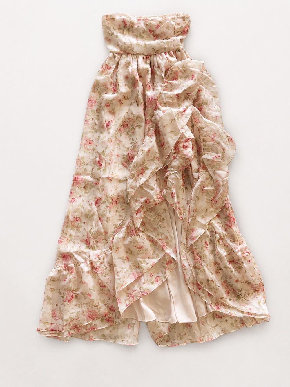 NWT Storia Floral Strapless Maxi Dress S Cottagecore Wedding Guest Garden Party - Picture 1 of 7